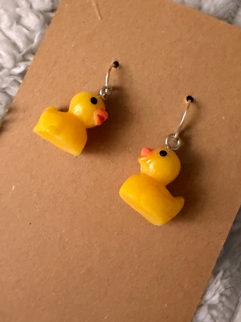 Yellow Duck Dangle Earrings